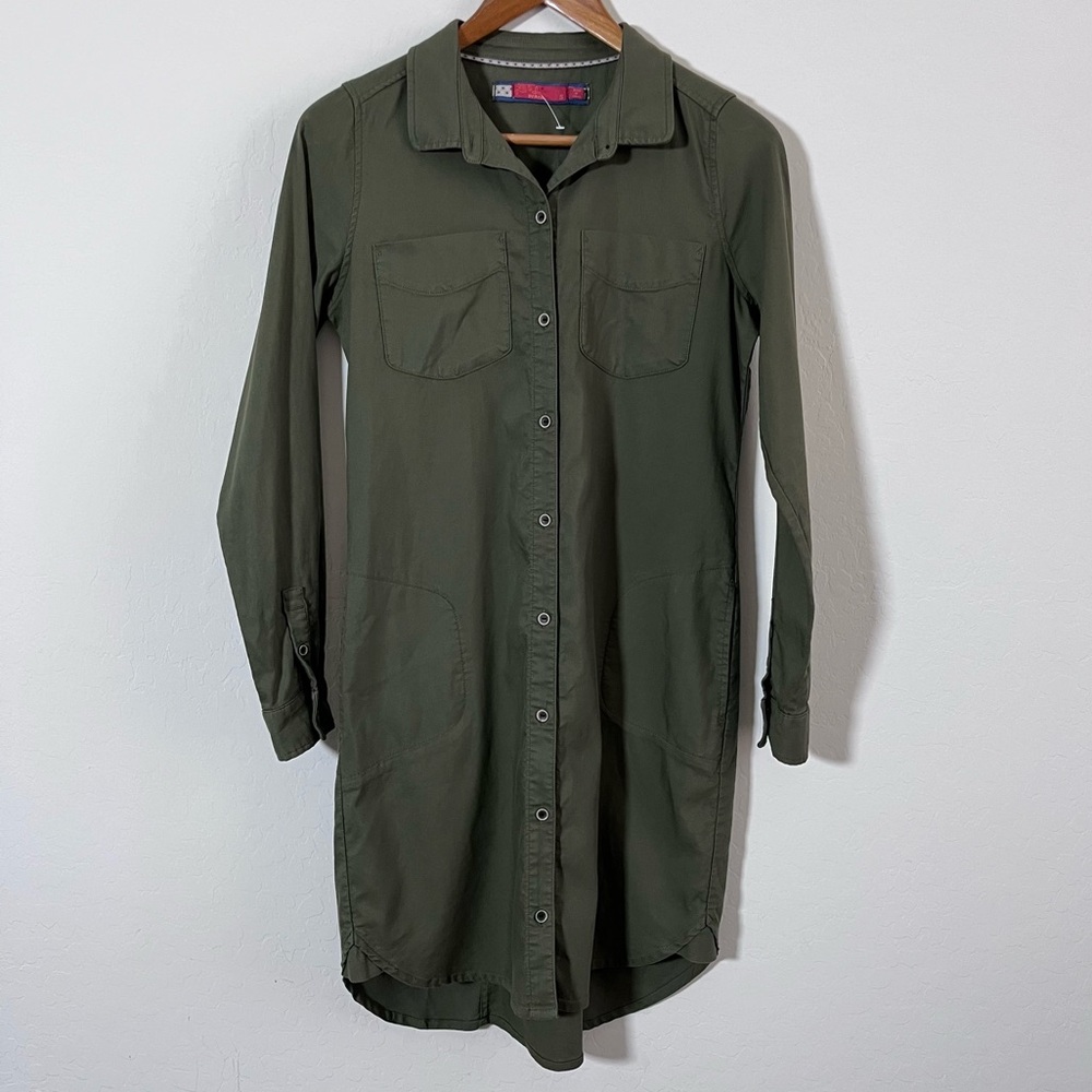 PRANA Yarrow Long Sleeve Organic
Cotton Dress Olive Green Sz S